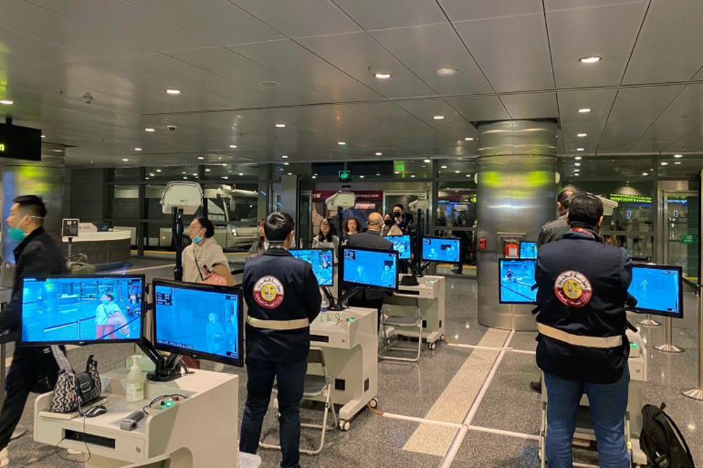PHCC tweeted these pictures of passengers being screened at HIA.
