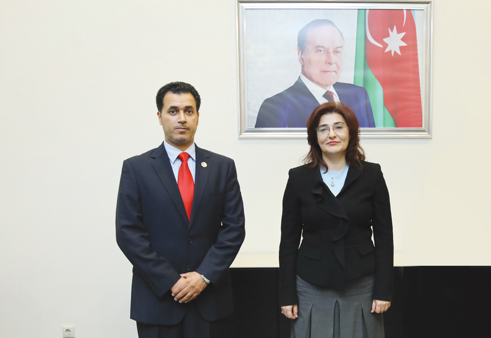 Dr. Khalid  Al-Shafi, Editor-in-Chief of The Peninsula with H E Sevinj Hasanova, Deputy Minister of Economy of the Republic of Azerbaijan.