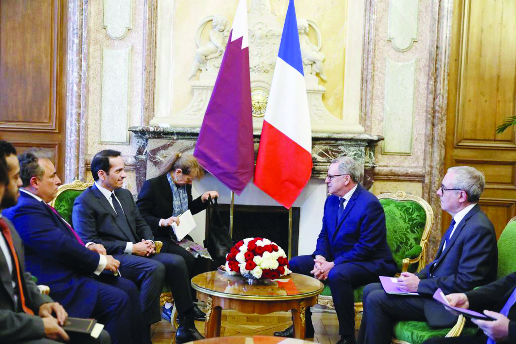 Deputy Prime Minister and Minister of Foreign Affairs, H E  Sheikh Mohammed bin Abdulrahman Al Thani yesterday met separately with President of the French Senate, H E Gerard Larcher, President of the French National Assembly, H E Richard Ferrand, Member o
