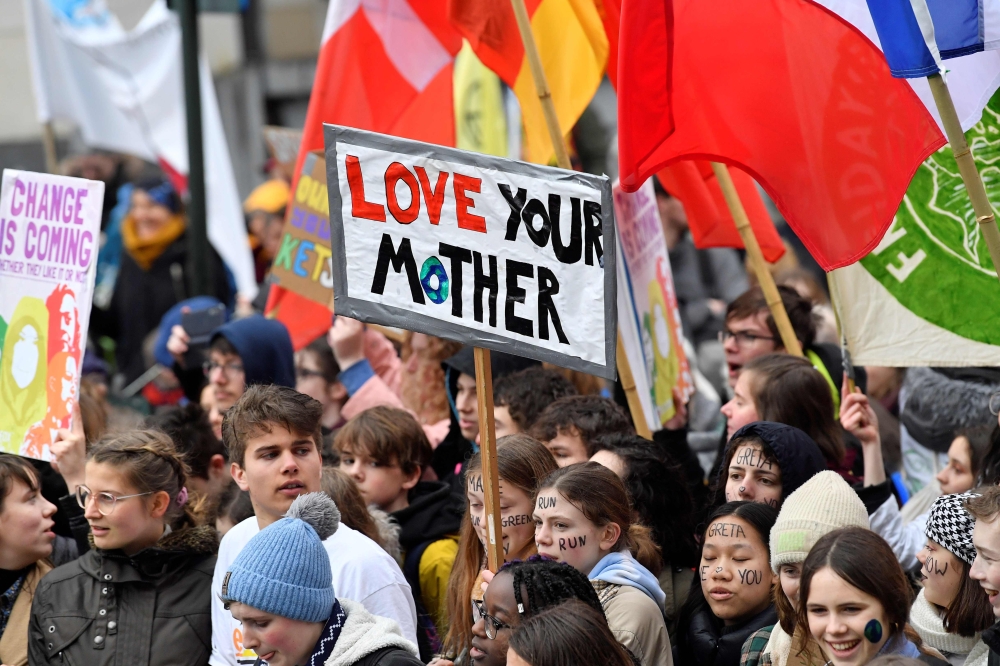 Protesters march during a 
