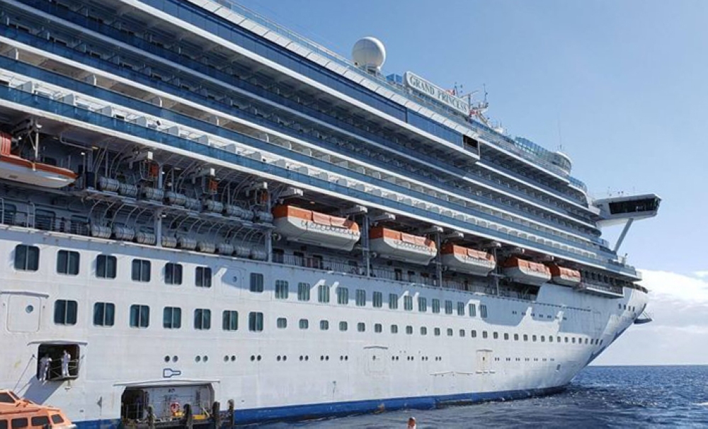 In this file photo taken on February 28, 2020 This handout photo taken and released by Carolyn Wright shows the Grand Princess cruise ship during a cruise to Hawaii in February 2020. / AFP / CAROLYN WRIGHT /