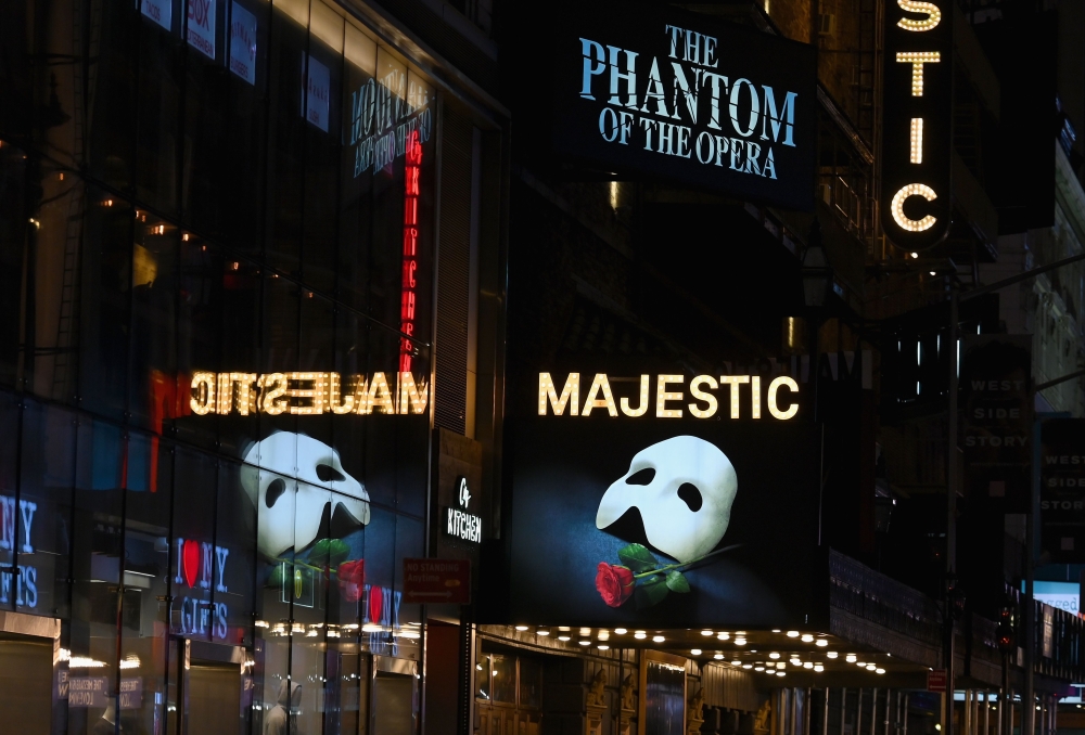 (FILES) In this file photo signage of the Broadway play 