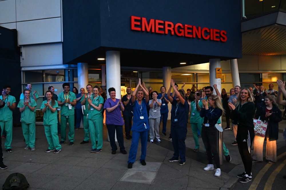 NHS staff take part in a national 