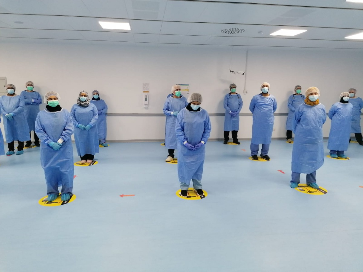Healthcare professionals at the newly opened field hospital at Industrial Area. Picture by Salim Matramkot /  The Peninsula