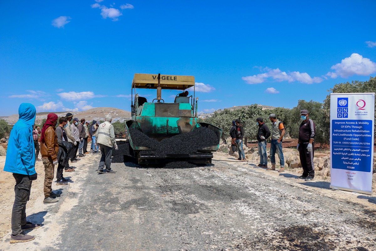 Internally displaced Syrians participating a training programme in Turkey.