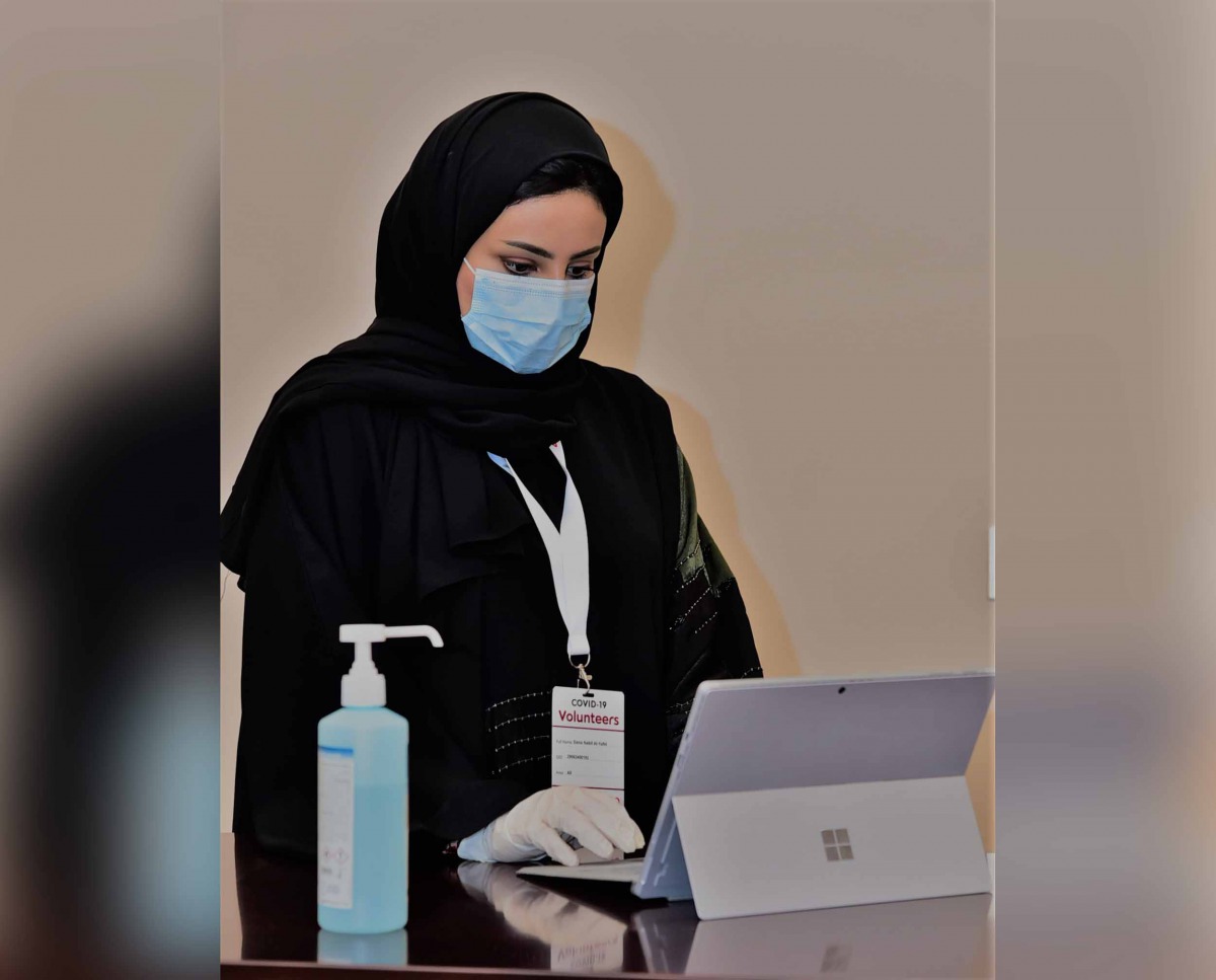 A volunteer at the Al Salam Quarantine Facility.