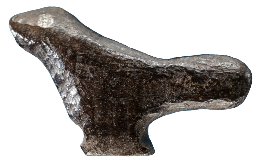 A miniature bird sculpture carved of burnt bone from China's Henan Province dating to about 13,500 ago is seen in this photo released on June 10, 2020. Francesco d'Errico and Luc Doyon/Handout via REUTERS