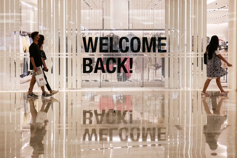 JAKARTA, INDONESIA - JUNE 15: The first day of shopping mall reopens with the new normal health protocols and maintaining social distancing amid the spread of the coronavirus (COVID-19) outbreak at Senayan City Mall in Jakarta, Indonesia on June 15, 2020.