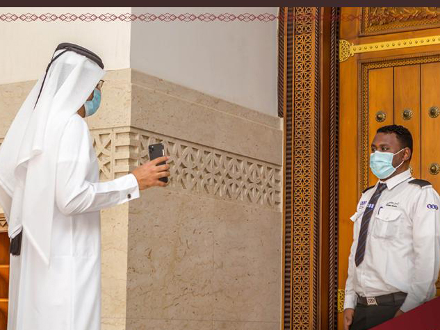 An illustrative picture released by the Ministry of Awqaf and Islamic Affairs to educate worshippers about preventive and precautionary measures to follow for performing prayer in mosque.