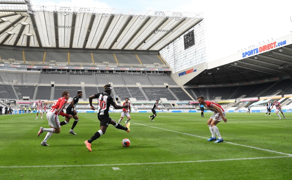 Newcastle United's Allan Saint-Maximin in aciton, as play resumes behind closed doors following the outbreak of the coronavirus disease (COVID-19) Michael Regan