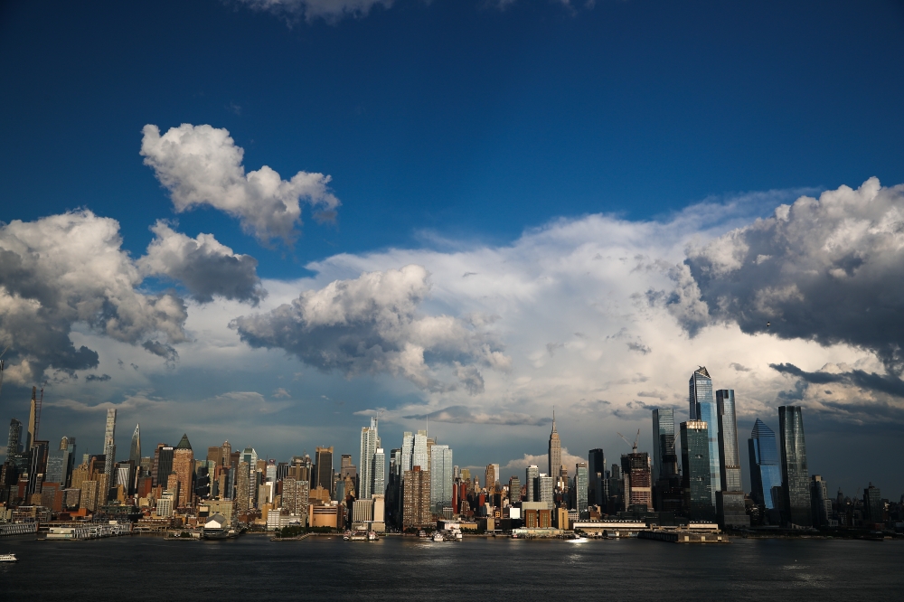 NEW YORK, USA - JUNE 29: Cloudy sky is captured over Manhattan view in New York City, United States on June 29, 2020. ( Tayfun Co?kun - Anadolu Agency )
