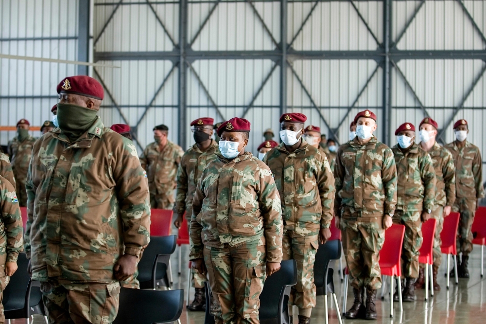 Dozens of military health practitioners were deployed to help combat the COVID-19 coronavirus pandemic in the Eastern Cape Province of South Africa. / AFP / Michael Sheehan