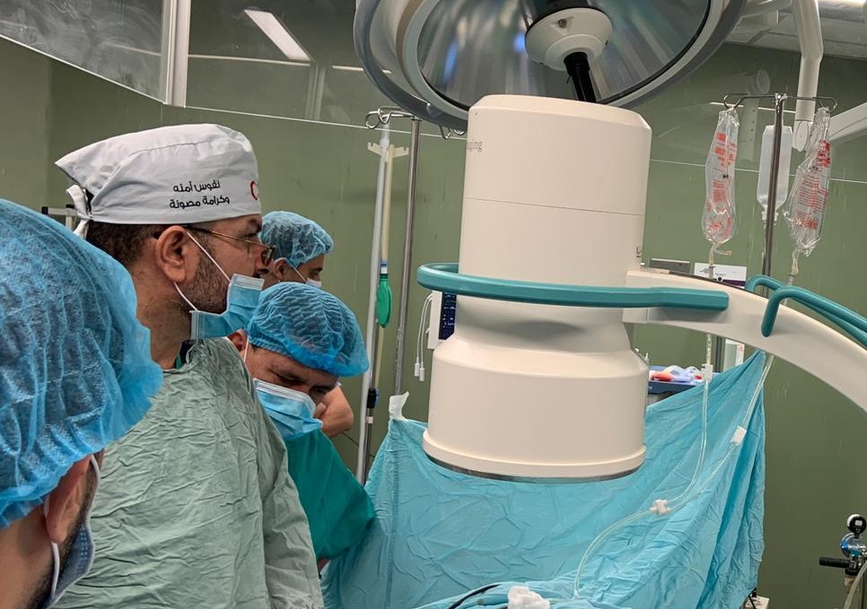 Dr. Al Roubi performing surgeries in Gaza.