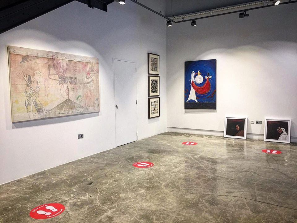 Some of the artworks on display at “2030” exhibition which opened yesterday at Al Markhiya Gallery at Doha Fire Station. PIC: AL MARKHIYA GALLERY’S FACEBOOK PAGE
