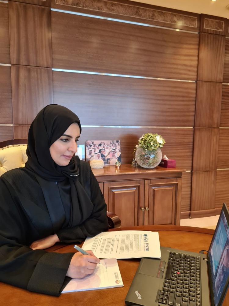 H E Reem bint Mohammed Al Mansoori, member of the Shura Council and Ambassador of the Women Political Leaders in the State of Qatar, participating in a meeting on improving healthcare for women around the globe.