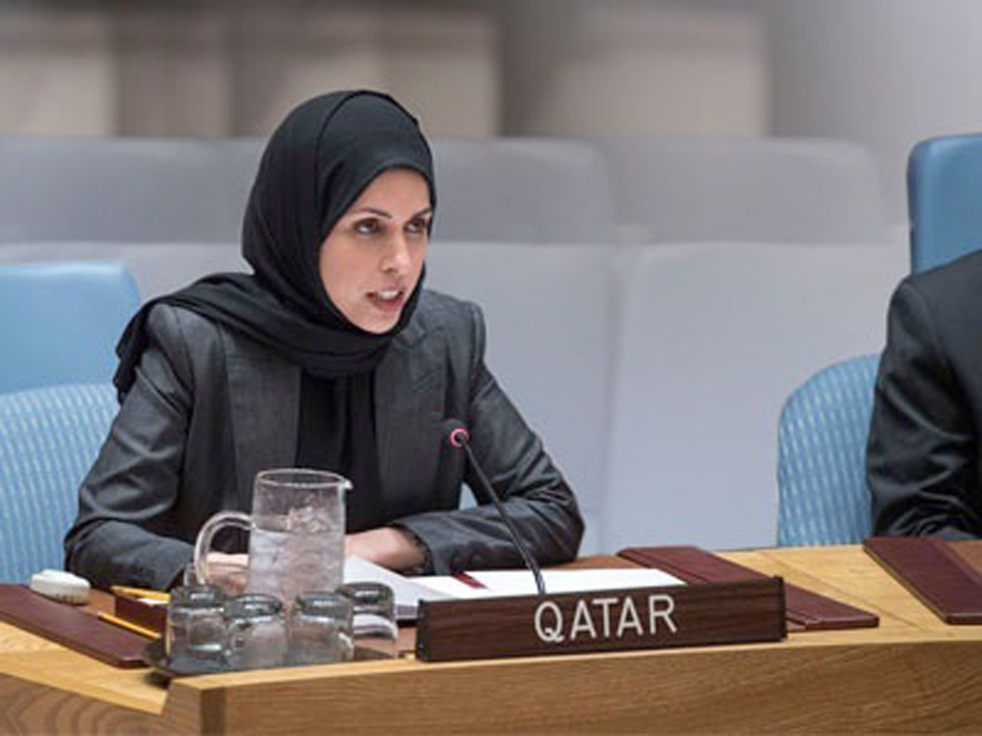Qatar’s Permanent Representative to the United Nations, H E Ambassador Sheikha Alya Ahmed bin Saif Al Thani.