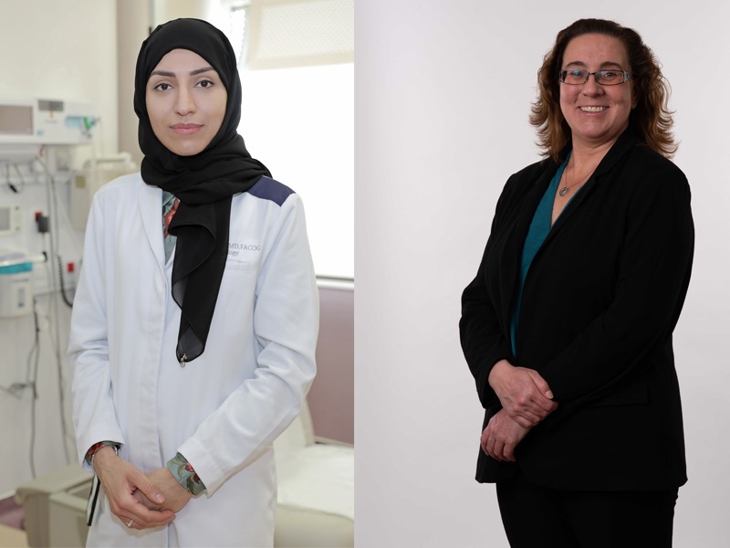Dr Aisha Ahmad Yousuf, Director of Reproductive Surgery, and Dr Caitlin Huckell, Snr Attending Physician