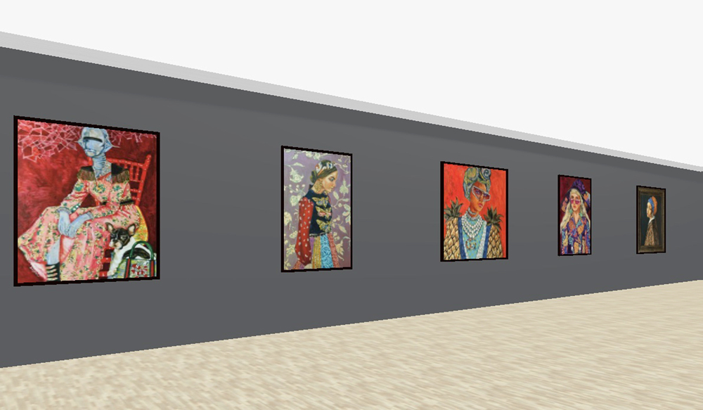 Paintings by Indian artist Surabhi on show at “Femmes à la mode” virtual exhibition launched yesterday by Katara.