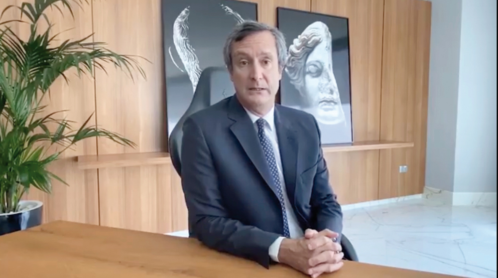 H E Alessandro Prunas, Ambassador of Italy to Qatar, during the launch of a joint social media campaign of Italian Embassy and Qatar Foundation on bilateral cooperation.