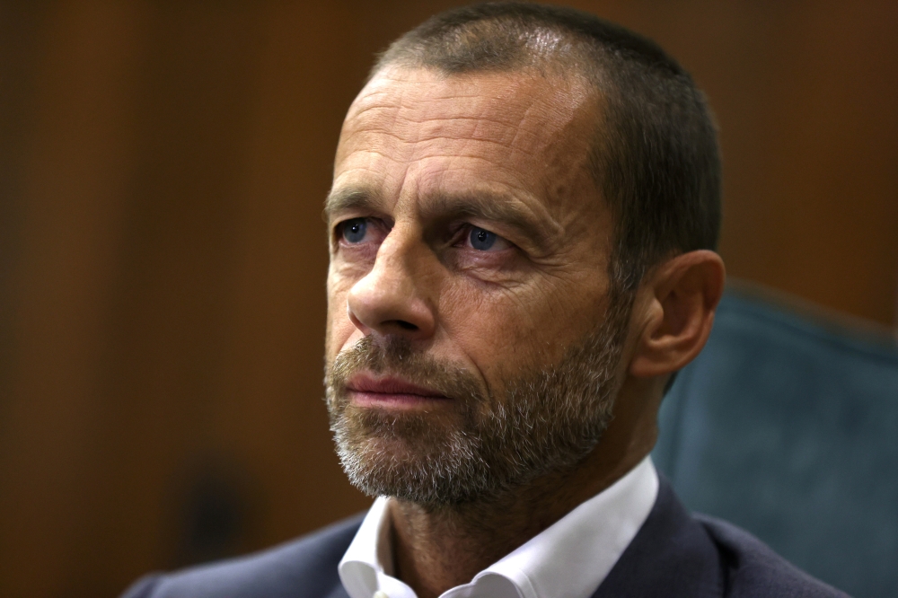 August 23, 2020 UEFA President Aleksander Ceferin during an interview ahead of the Champions League Final REUTERS/Rafael Marchante