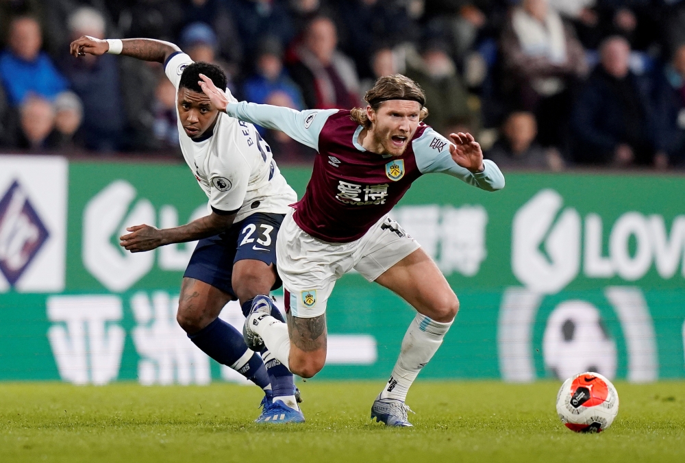 March 7, 2020 Burnley's Jeff Hendrick in action with Tottenham Hotspur's Steven Bergwijn REUTERS/Andrew Yates