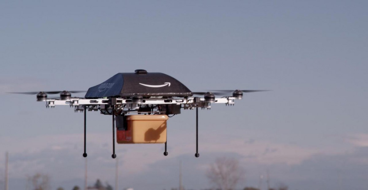 FILE PHOTO: An Amazon delivery drone is seen in this undated handout photo. REUTERS/Amazon
