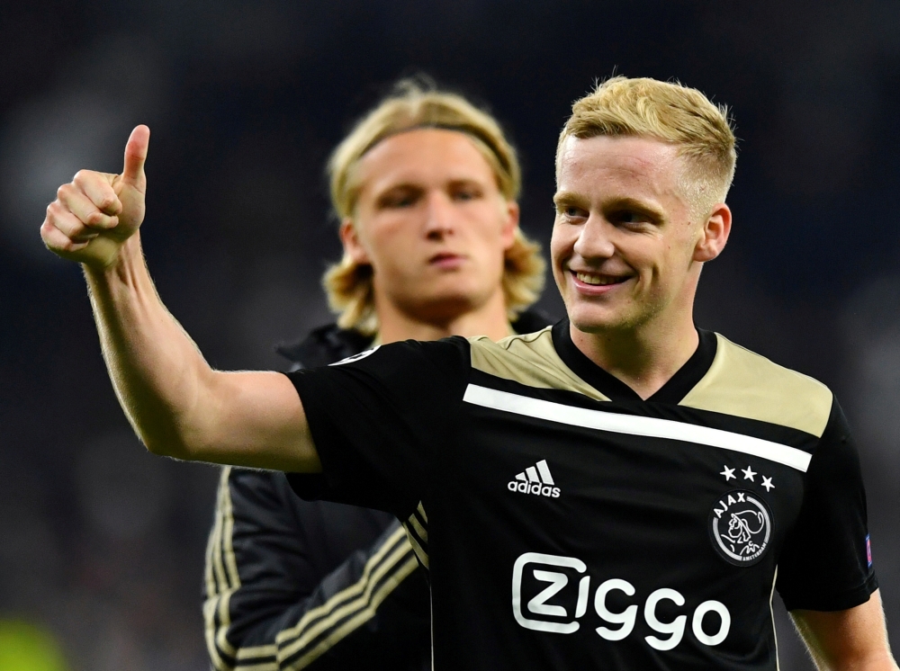 April 30, 2019 Ajax's Donny van de Beek celebrates after the match REUTERS/Dylan Martinez/File Photo