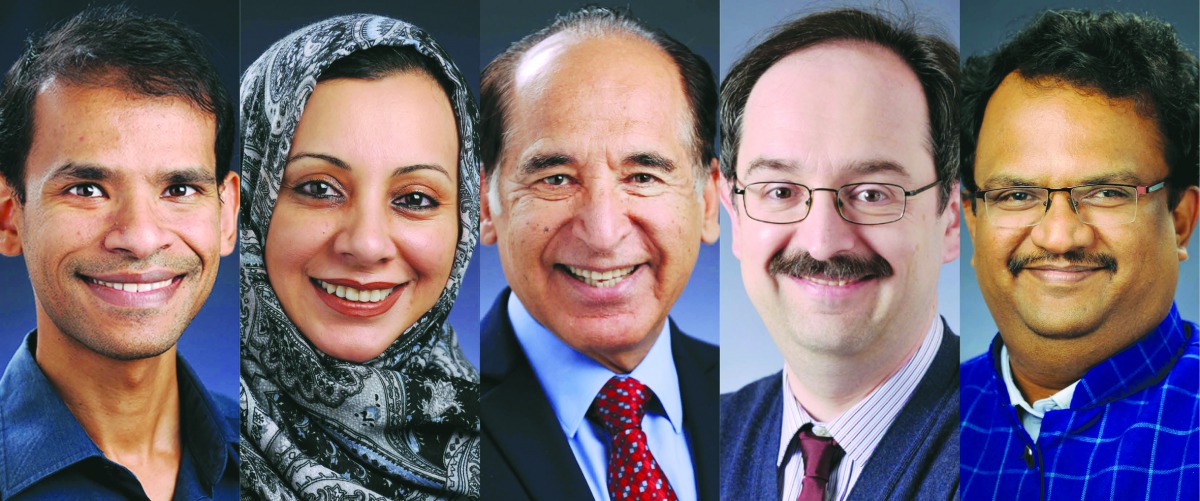 From left: WCM-Q researchers Dr. Amit Abraham, Dr. Sohaila Cheema, Dr. Ravinder Mamtani, Dr. Marco Ameduri. and Dr. Sathya Doraiswamy