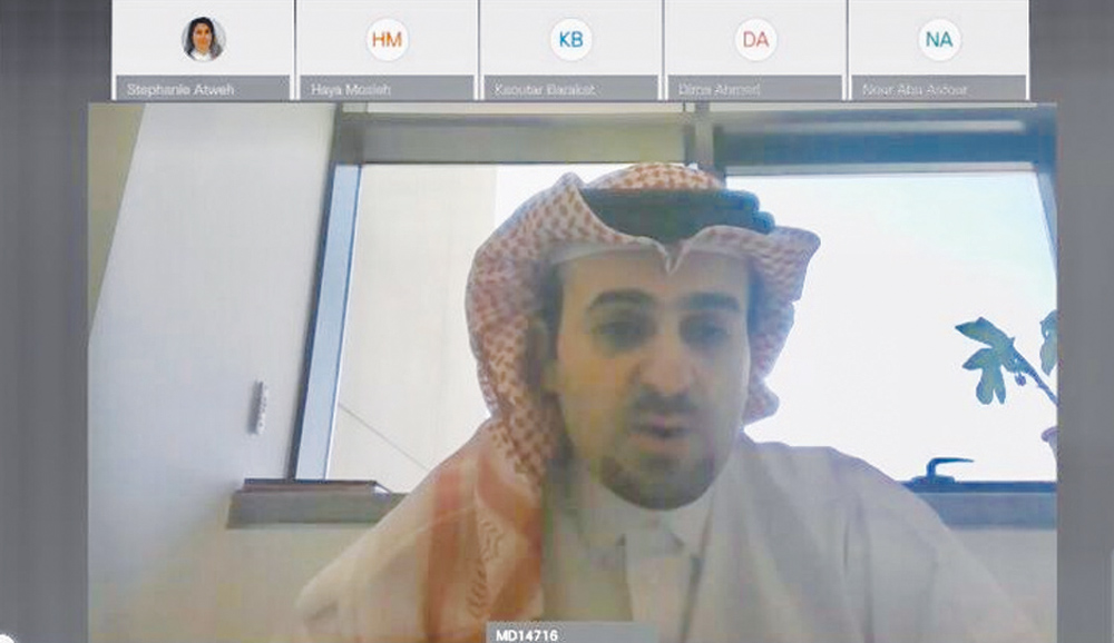 Dr. Mohammad Diab, Assistant Professor and Dean College of Pharmacy, Qatar University, during an online orientation session. 