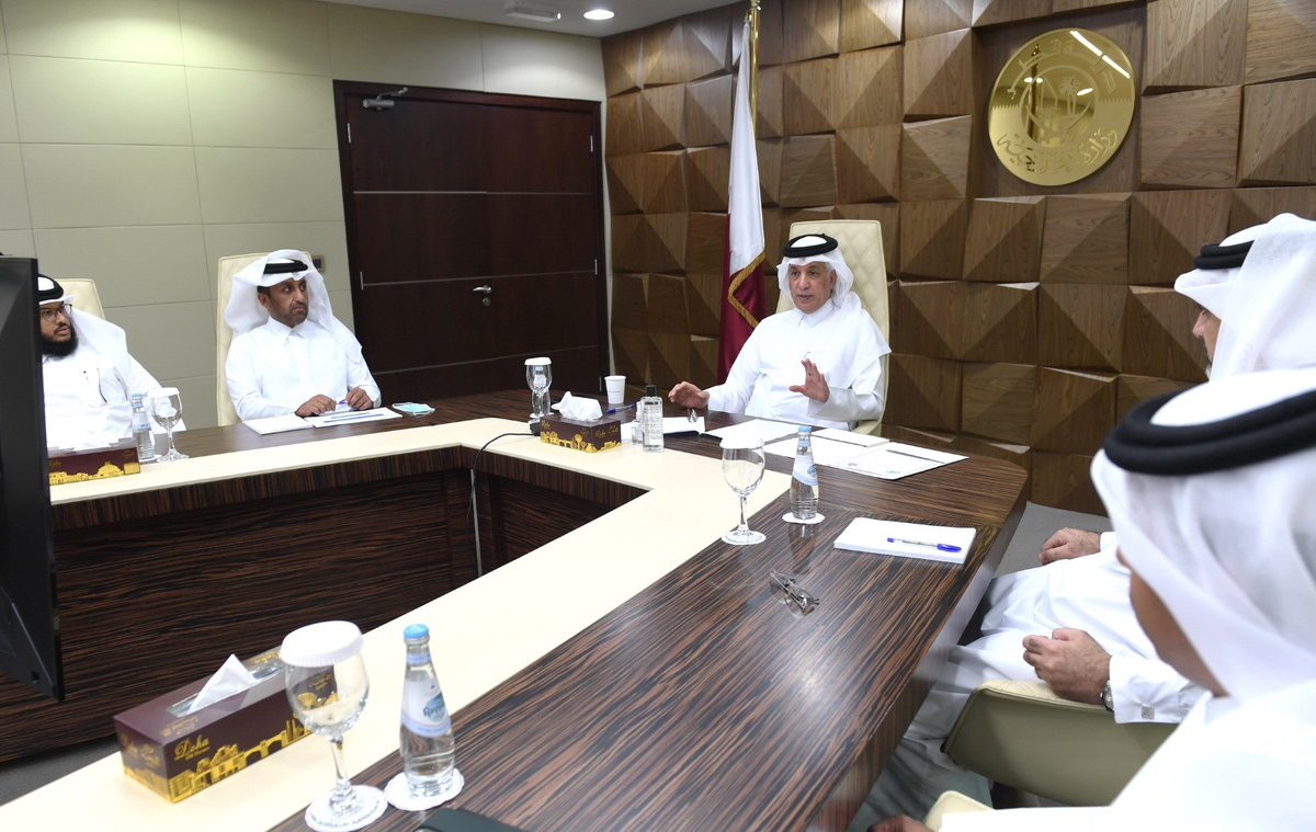 Minister of State for Foreign Affairs, H E Sultan bin Saad Al Muraikhi during the virtual ministerial meeting of the Least Developed Countries.