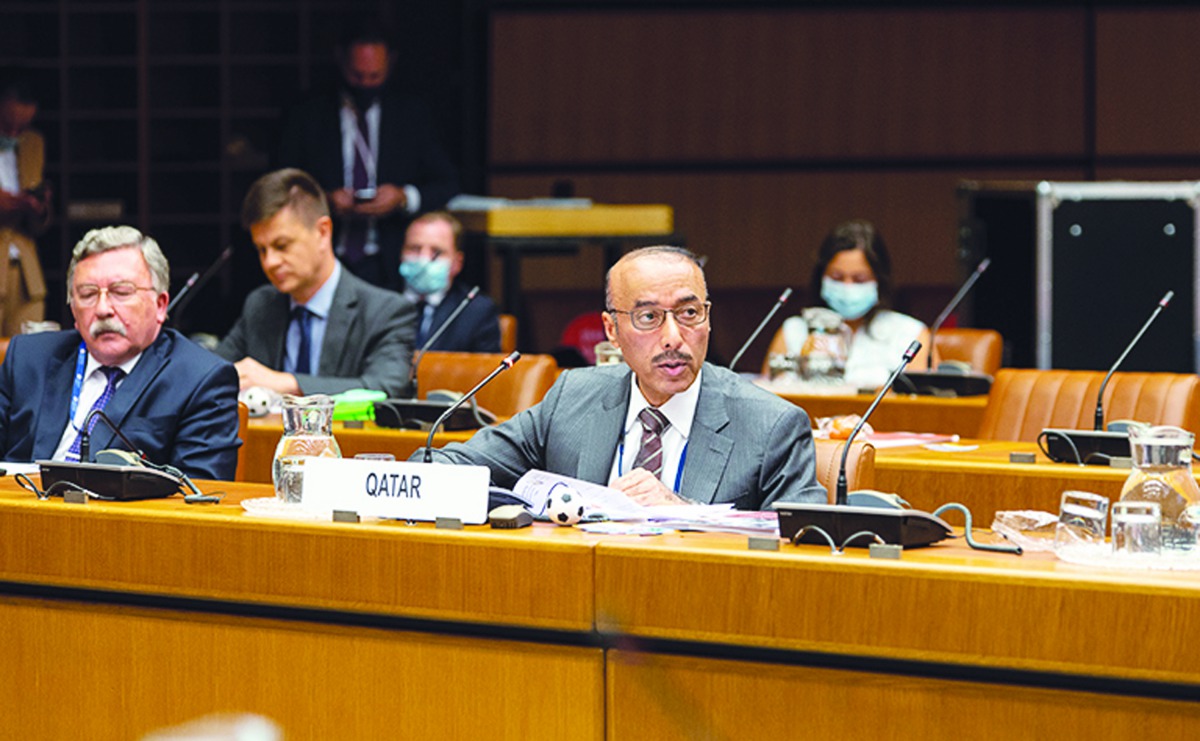 Ambassador of the State of Qatar to the Federal Republic of Austria and the Permanent Representative to the United Nations and international organisations in Vienna H E Sultan bin Salmeen Al Mansouri attending the event.