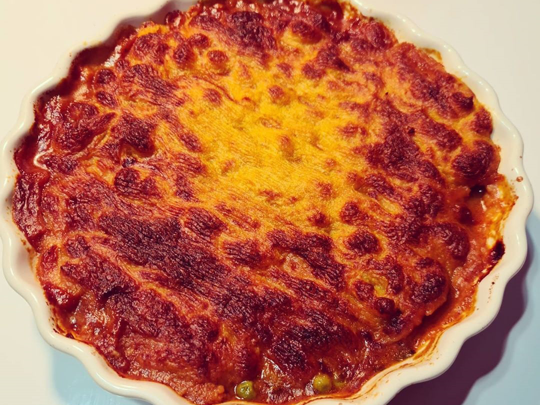 Richard Vines' attempt at Keema-Spiced Cottage Pie from The Pie Room. Pic: Instagram / Richard Vines 

