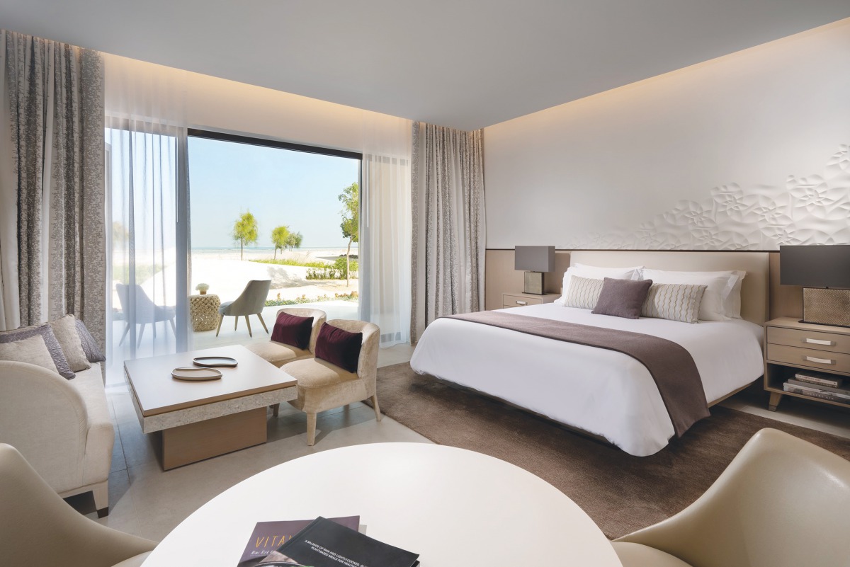 The interior of a room at Zulal Wellness Resort.