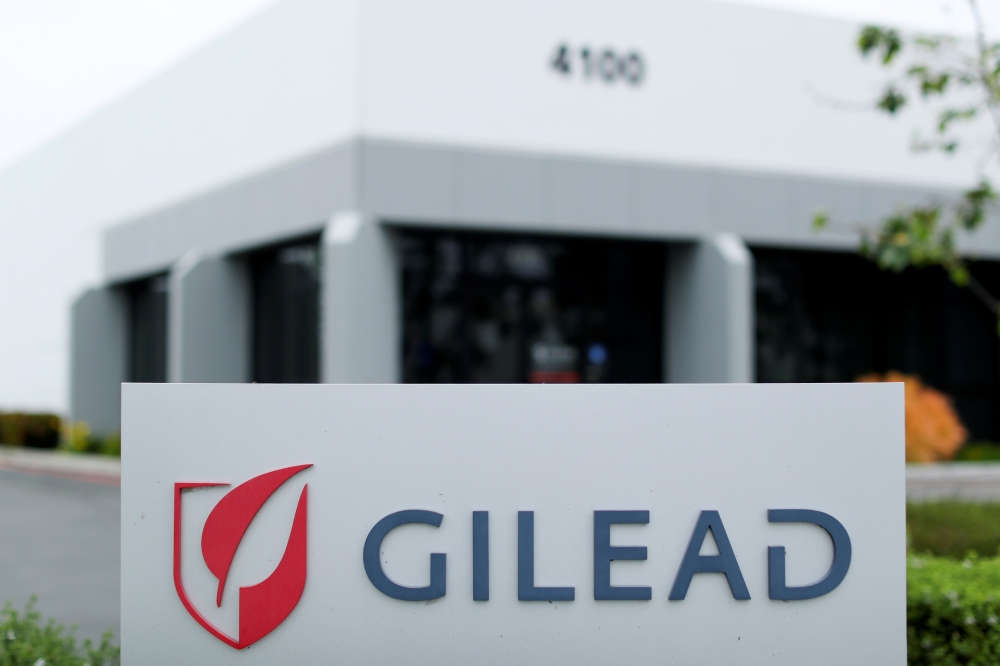 FILE PHOTO: Gilead Sciences Inc pharmaceutical company is seen after they announced a Phase 3 Trial of the investigational antiviral drug Remdesivir in patients with severe coronavirus disease (COVID-19), during the outbreak of the coronavirus disease (CO