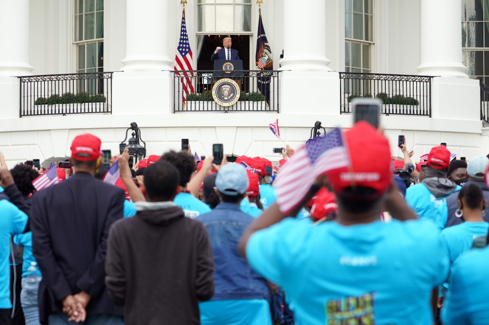 Appearing at White House, Trump holds first public event since COVID-19 ...