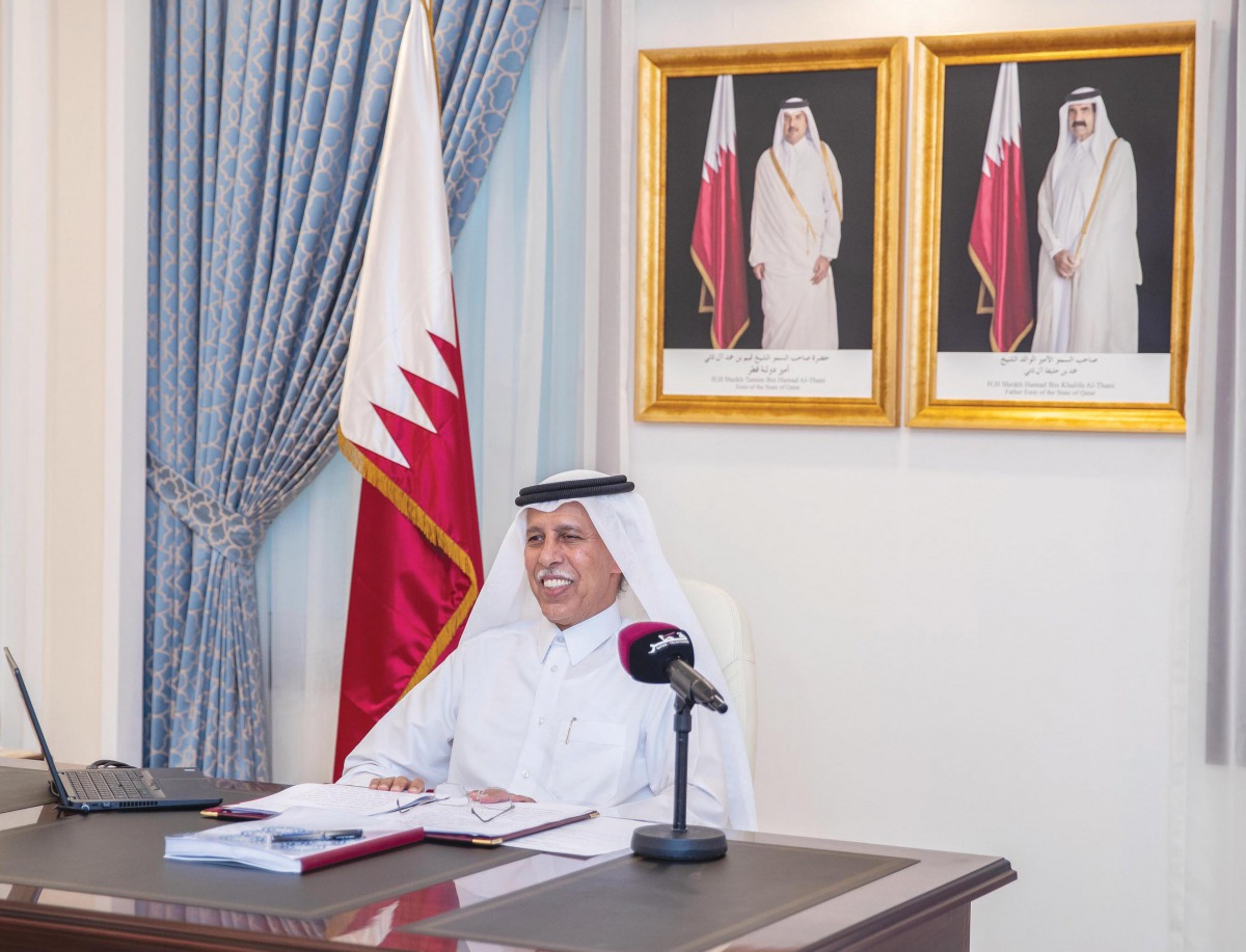 Speaker of the Shura Council, H E Ahmed bin Abdullah bin Zaid Al Mahmoud, during the ceremony to launch the book to mark 130th anniversary of the IPU. 