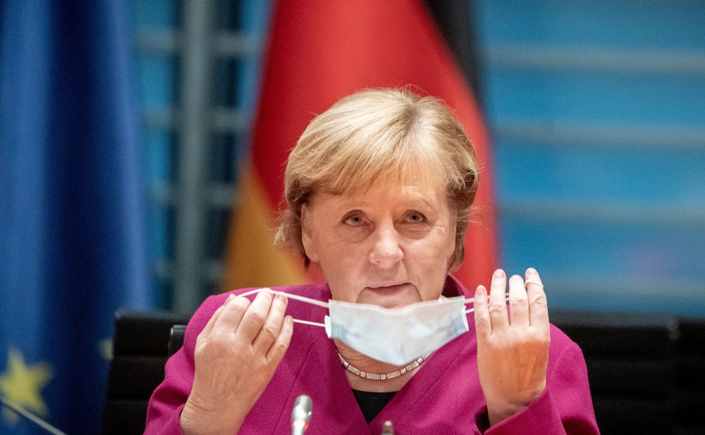 German Chancellor Angela Merkel attends the weekly cabinet meeting in Berlin, Germany, October 14, 2020. Michael Kappeler/Pool via Reuters