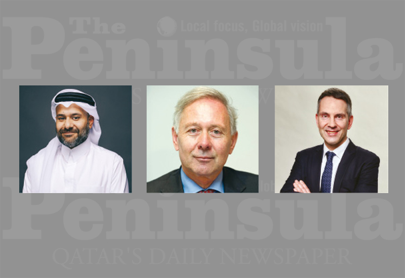 From left to right: Yousuf Mohamed Al Jaida, Chief Executive Officer, QFC Authority; Arnaud De Bresson, WAIFC Chairman; Dr Jochen Biedermann, Managing Director, WAIFC