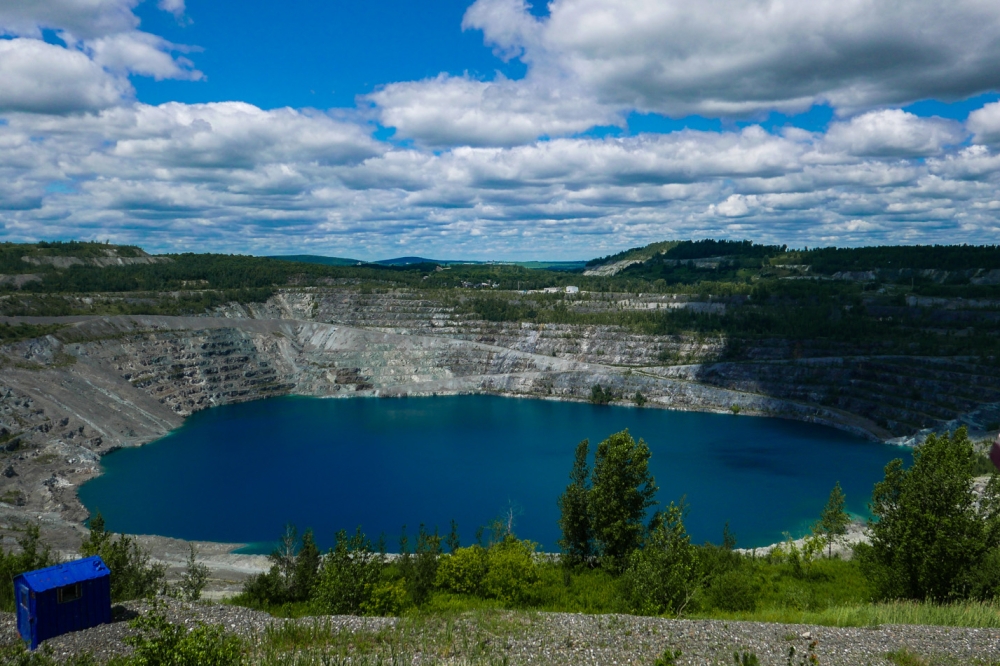 This photo taken on July 21 2020, shows what's left of the Jeffrey mine in Asbestos, Quebec, Canada. AFP / Eric Thomas 
