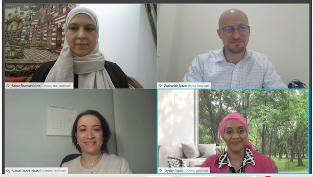 Health professionals and faculty during the webinar. 