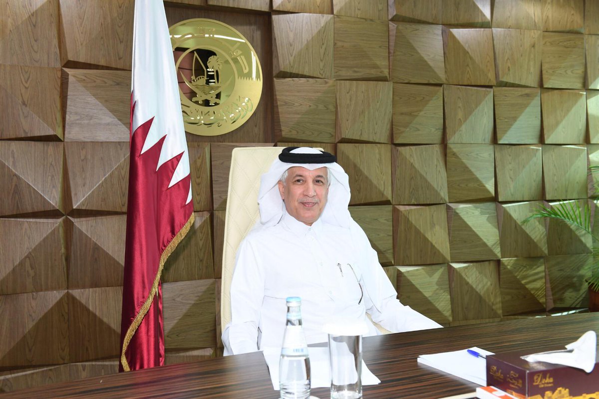 Minister of State for Foreign Affairs H E Sultan bin Saad Al Muraikhi during the virtual ministerial meeting.