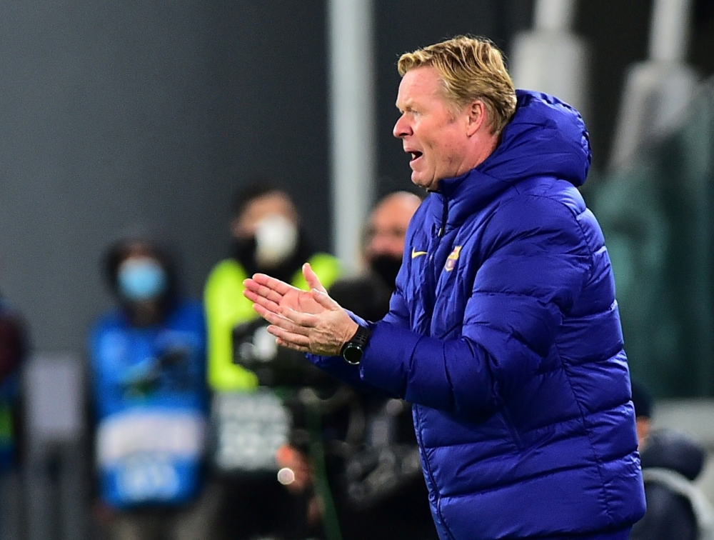 October 28, 2020 Barcelona coach Ronald Koeman during the match REUTERS/Massimo Pinca/File Photo