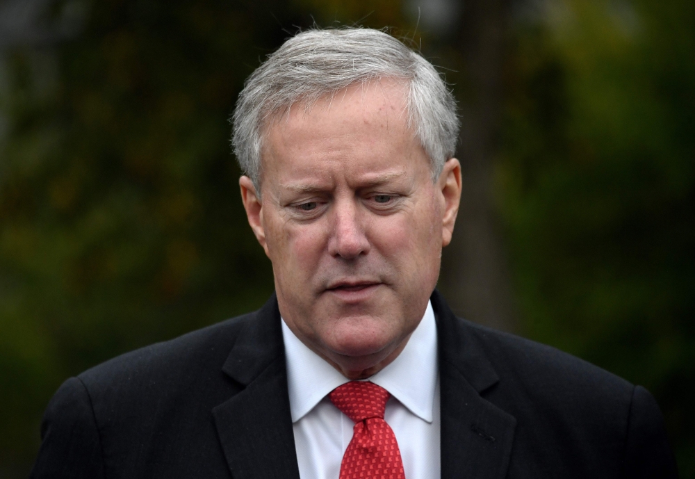 (FILES) In this file photo taken on October 21, 2020 White House Chief of Staff Mark Meadows speaks to the media at the White House in Washington, DC. AFP / Olivier DOULIERY