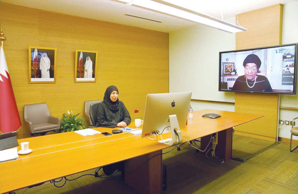 Minister of Public Health, H E Dr. Hanan Mohammad Al Kuwari, during the 73rd session of the World Health Assembly.