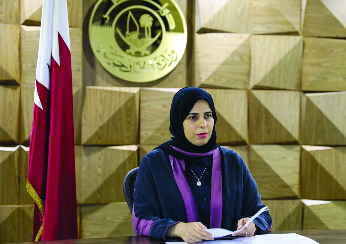 Assistant Foreign Minister and Spokesperson for the Ministry of Foreign Affairs H E Lolwah Al Khater attending the high-level ministerial meeting in the United Nations Annual Forum on Business and Human Rights.
