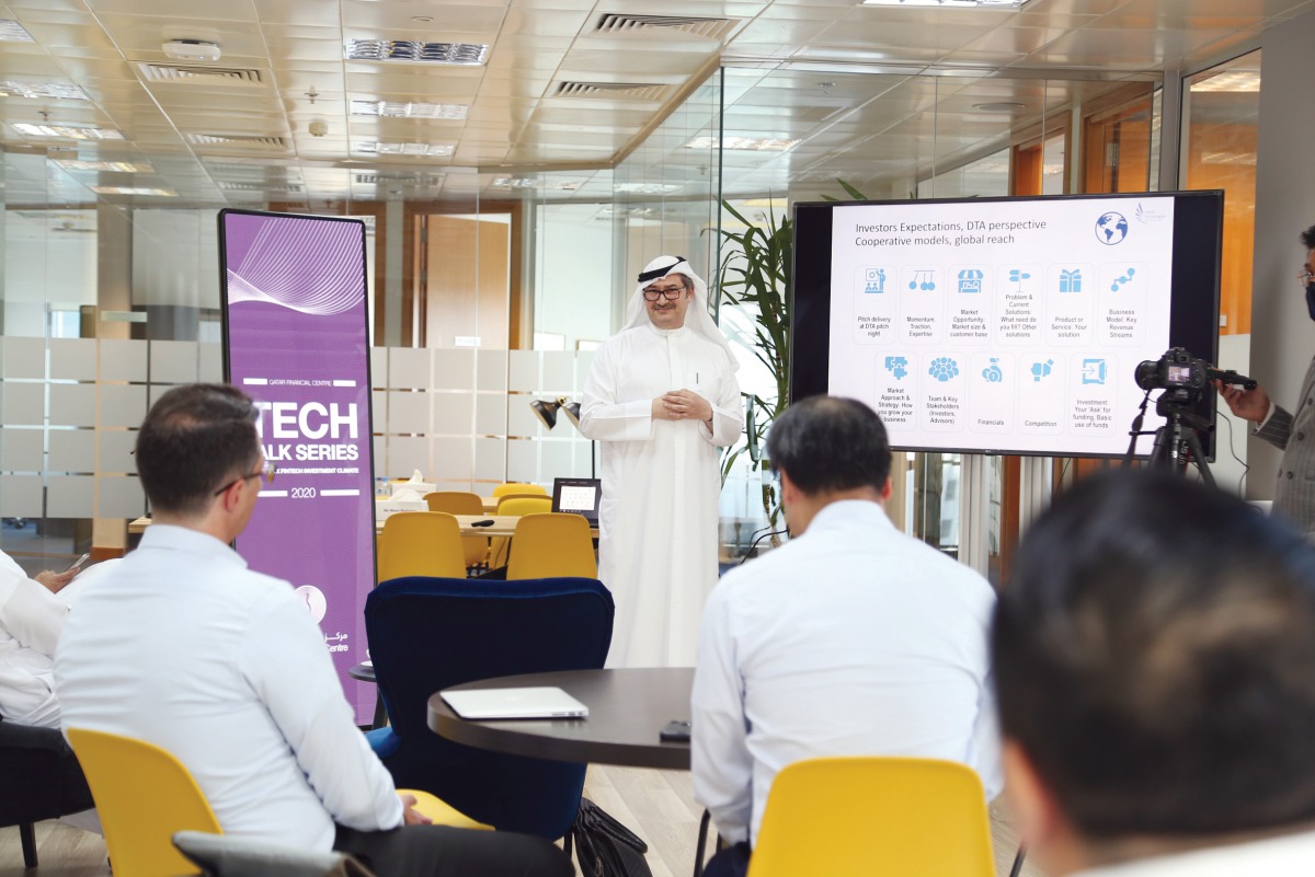 An expert delivering a presentation during the inaugural episode of the ‘QFC Tech Talk Series’.
