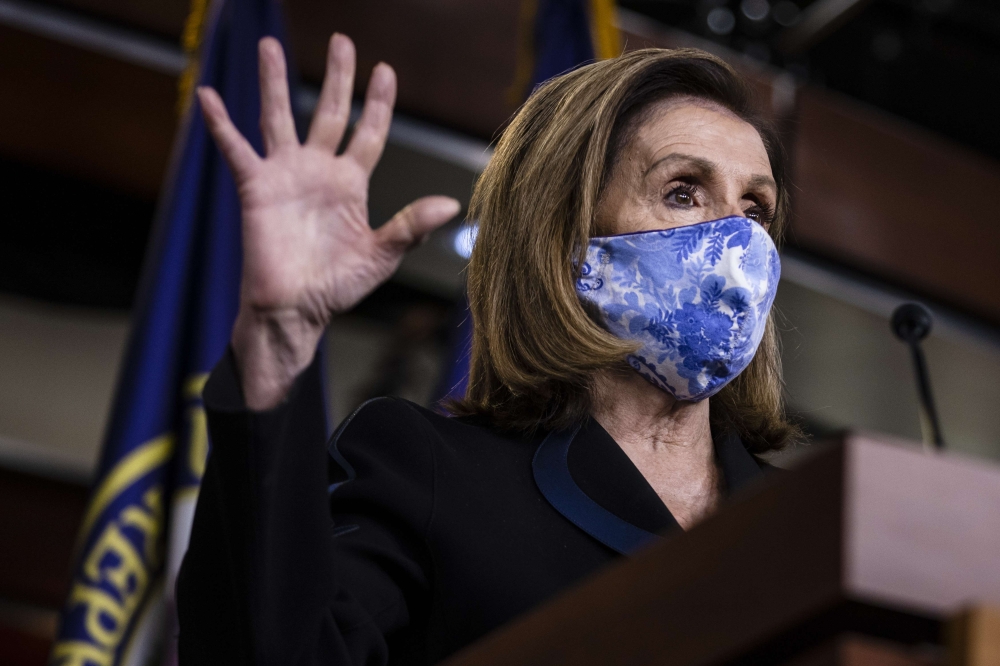 Speaker of the House Nancy Pelosi (D-CA) speaks during her weekly press conference at the U.S. Capitol on November 13, 2020 in Washington, DC. Samuel Corum//AFP 