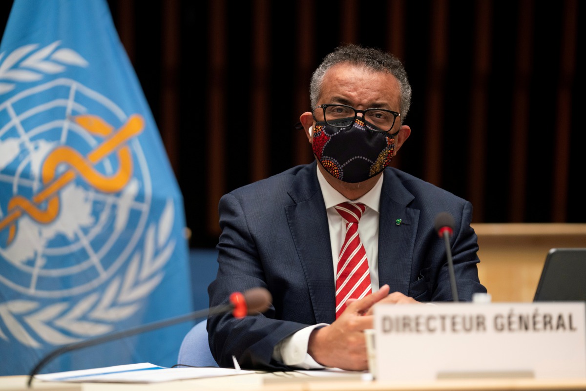 FILE PHOTO: Tedros Adhanom Ghebreyesus, Director General of the World Health Organization (WHO) attends a session on the coronavirus disease (COVID-19) outbreak response of the WHO Executive Board in Geneva, Switzerland, October 5, 2020. Christopher Black