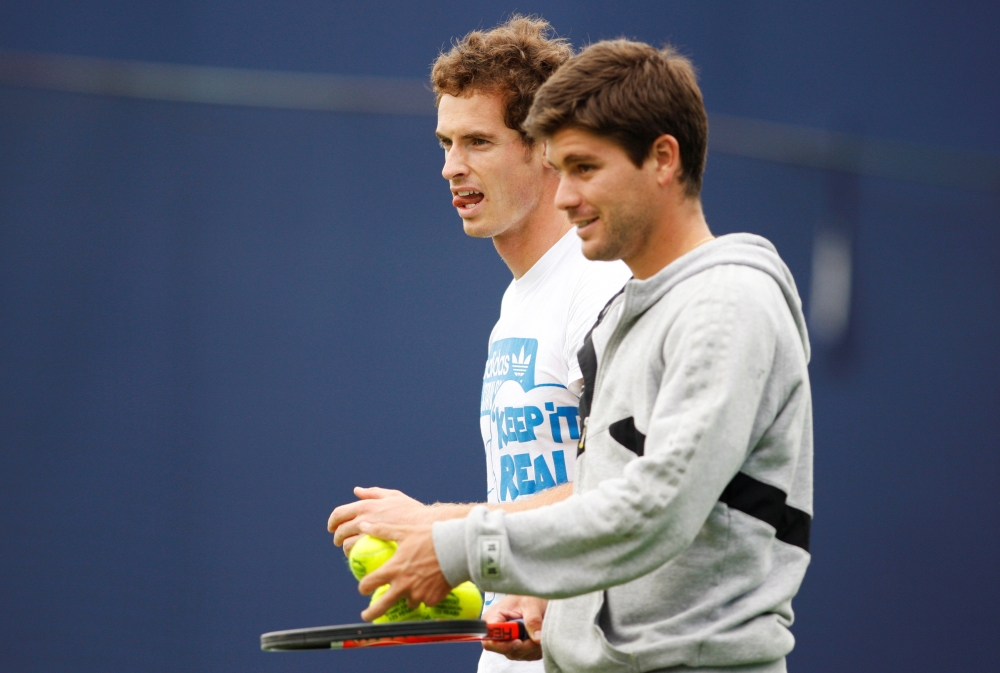 File photo: AEGON Championships - Queens Club, London - 6/6/11 Great Britain's Andy Murray (L) and coach Dani Vallverdu during a practice session. Action Images / John Sibley Livepic/File Photo