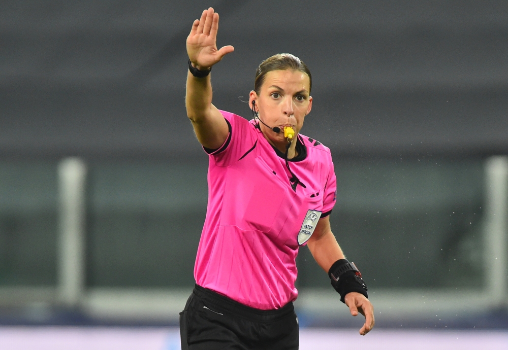 December 2, 2020 Referee Stephanie Frappart reacts REUTERS/Massimo Pinca